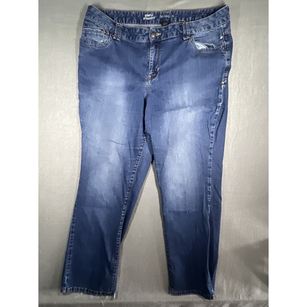 Lane Bryant Simply Straight Leg Jeans Women's Plus Size 22 Blue Medium Wash
